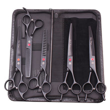 Dog Grooming Scissors Kit 7" 6.5" Stainless Pet Curved Scissors Thinning Scissors Straight Shears
