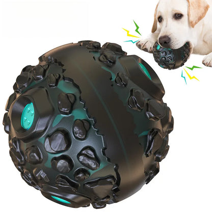 Natural Dog Chew Toy Teeth Cleaning Pet Rubber Ball Rolling Interactive Squeaky Chewer For Small Medium Larger Dog Activity Game