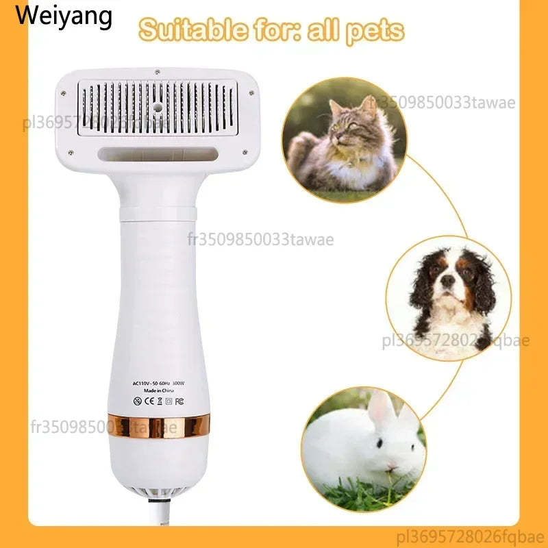 2-In-1 Pet Dog Dryer Quiet Dog Hair Dryers and Comb Brush Grooming Kitten Cat Hair Comb Puppy Fur Blower Adjustable Temprature