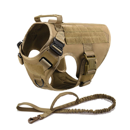 Adjustable Tactical Dog Harness Set, Military Vest with Leash for German Shepherd Golden Retriever, Training Harness All Breeds
