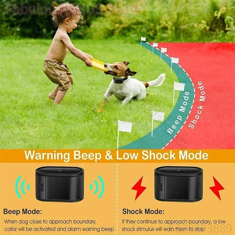 Invisible Wireless Electric Dog Fence System Outdoor Dog Training Remote Control Beep DogShock Collar Electric Pet Fence