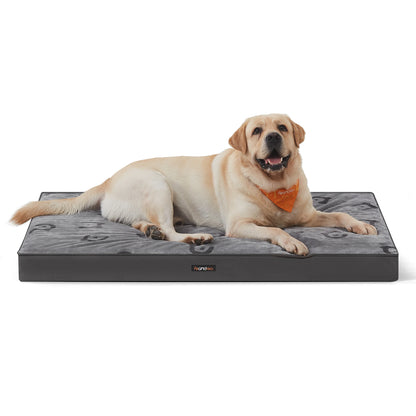 Feandrea Orthopedic Dog Bed, Large Washable Dog Bed Mattress for Dog Crate, Dove Grey