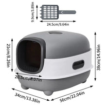 Hooded Cat Litter Pan Box with Litter Scoop Front Entry Enclosed Toilet Tray for All Cat Breeds,Easy Clean Anti-splash Design