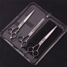 Dog Grooming Scissors Kit 7" 6.5" Stainless Pet Curved Scissors Thinning Scissors Straight Shears