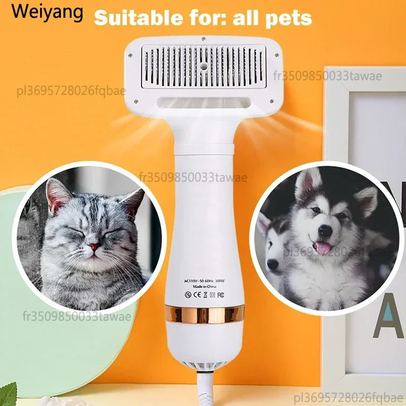 2-In-1 Pet Dog Dryer Quiet Dog Hair Dryers and Comb Brush Grooming Kitten Cat Hair Comb Puppy Fur Blower Adjustable Temprature