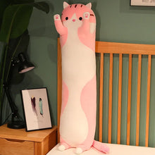 50/70cm Funny Joy Cute Soft Long Cat Plush Toys Pause Office Nap Pillow Bed Sleep Home Decor Doll for Kids Girl Gift