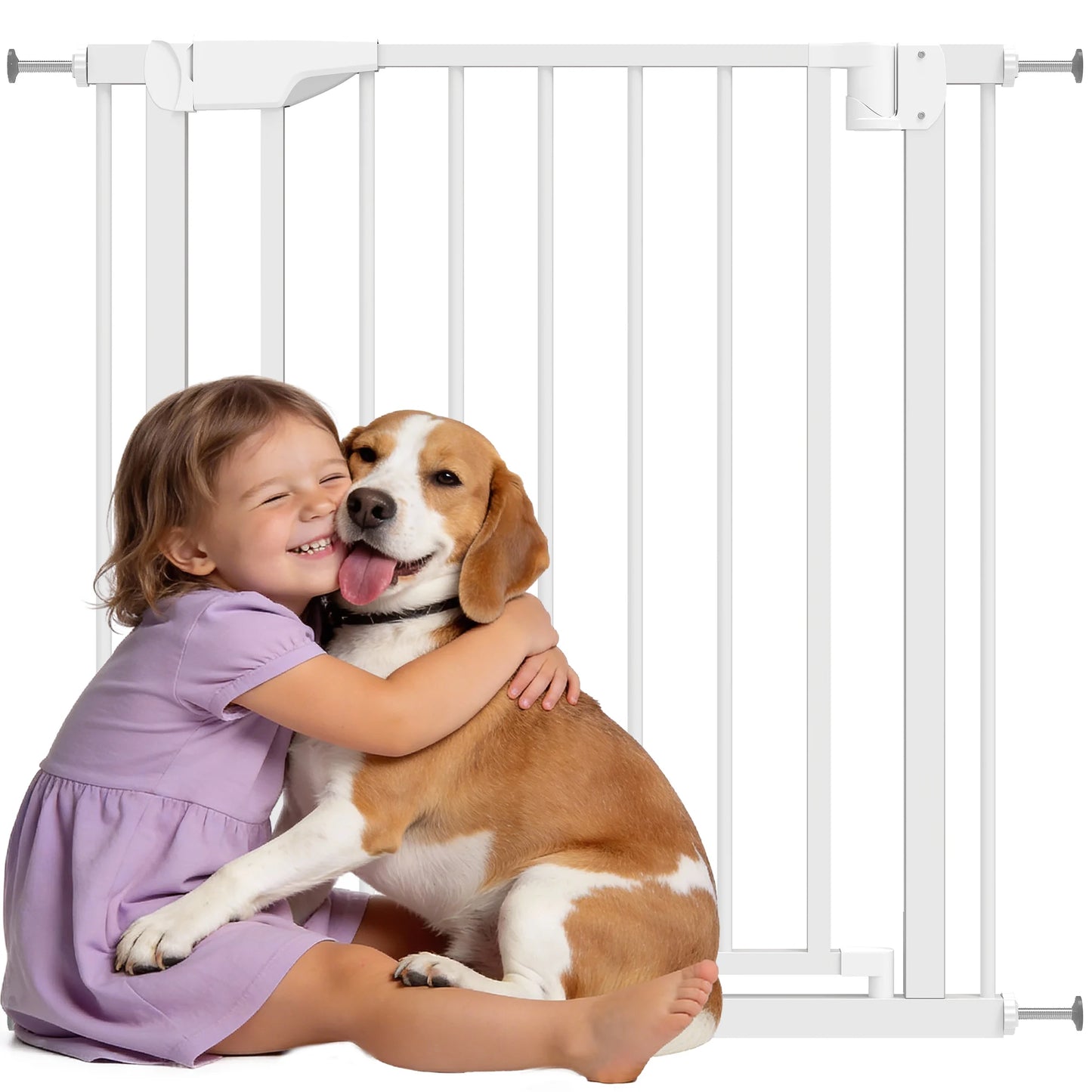 PawHut Pet Safety Gate, 76-82cm Wide Baby Stair Gate with Auto-Close