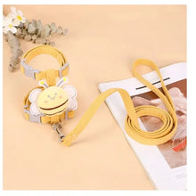 Cartoon Bee Cat Harness Set - Adjustable Double Layer Collar & Leash - Small Medium Pets