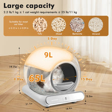 Smart App Control Automatic Cat Litter Box 65L Large Capacity Self Cleaning Odor Removal Safety Protection Electric Cat Toilet Indoor Pet Cat Waste Cleaner