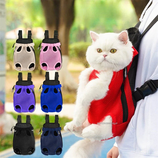 Pet Front Carrier Backpack – Breathable Mesh Travel Bag for Small Dogs & Cats