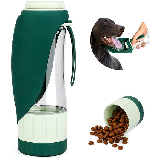 Dog Water Bottle Portable Food Container 2 In 1 Leakproof Pet Drinking Dispenser Feeder Cup For Outdoor Walking Hiking