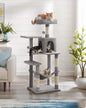 Feandrea scratching post, 143 cm high, cat tree, multi-storey cat house, with 4 scratching pillars, 2 platforms, hammock, Cave