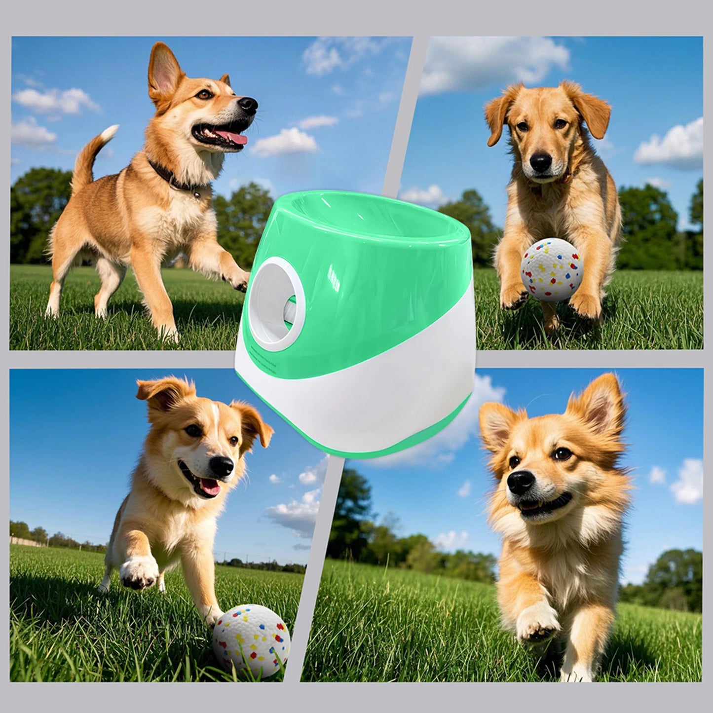 Automatic Dog Ball Thrower Launcher with 3 Tennis Balls 3 Speed Distance Rechargeable Throw Machine for Small Dogs Pet Chase Toy