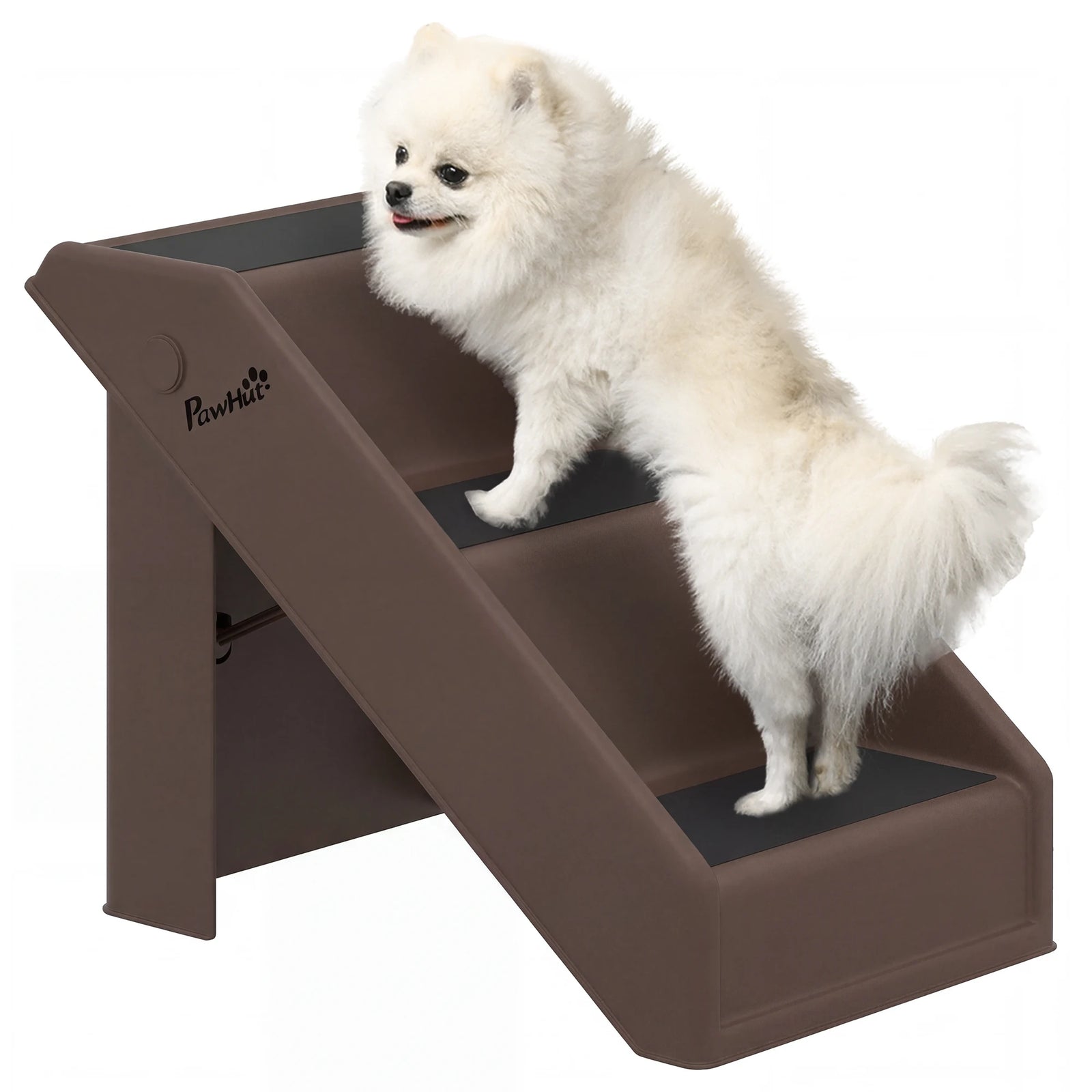 Foldable 3-Step Dog Stairs - Portable Pet Ramp - For Small Dogs & Cats - Bed & Sofa