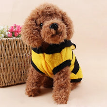 Bee Pet Puppy Coat - Fleece Hoodie Halloween Cosplay Costume for Dogs Cats Sweater