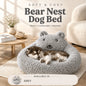 Luxury Bear Nest Pet Bed for Dogs & Cats, Super Soft Plush Calming Bed, Thick Cushion, Removable Washable Cover, Waterproof Inner Lining, Anti-Slip Bottom, Warm Cozy Sleep Bed for Small Medium Pets