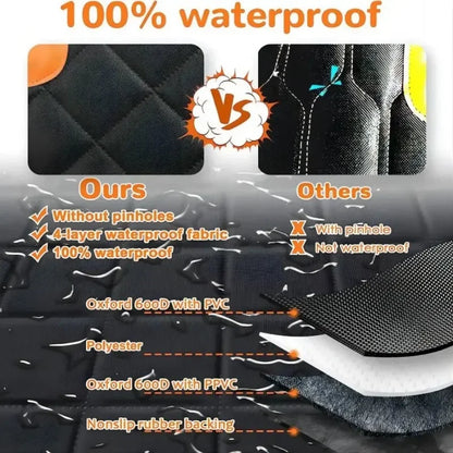 Waterproof Dog Car Seat Cover for Back Seat Dog Car Hammock with Visual Mesh Window and Side Zipper Car Seat & Door Protection