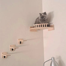 Katzen Kletterwand mit Hängematte – Wandmontierter Eck-Kratzbaum mit Stufen