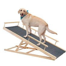 Wooden Pet Ramp – Adjustable Foldable Non-Slip Dog & Cat Ramp for Bed, Couch & Car