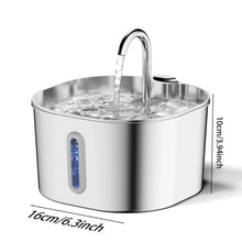 Cat Water Fountain 2.2L Stainless Steel — Artesian Flow, Ultra-Quiet Pump & Filter