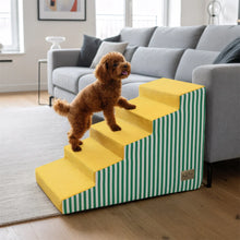 3/4/5-Step Foam Dog Stairs - High-Density Pet Ramp - Washable Cover - Bed & Sofa Access