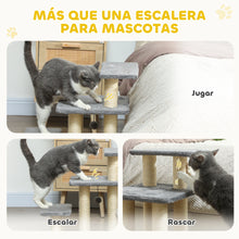 3-Step Adjustable Cat Stairs - Scratching Posts & Hanging Ball - 10kg Capacity - Gray Pet Tower