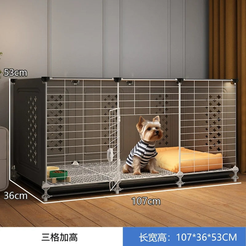 Small Medium Dog Cage for Teddy Bichon Pet House with Sleeping Area One Room One Toilet Design for Puppies Removable Tray Kennel