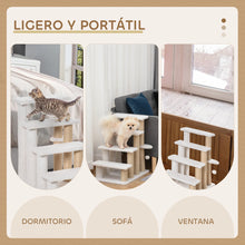 4-Level Cat Stairs - Soft Plush Sisal Scratching Post - Hanging Ball - Gray Pet Tower