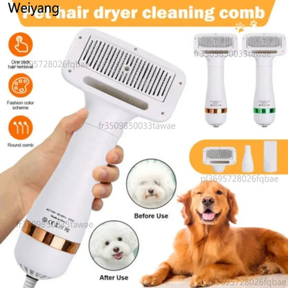 2-In-1 Pet Dog Dryer Quiet Dog Hair Dryers and Comb Brush Grooming Kitten Cat Hair Comb Puppy Fur Blower Adjustable Temprature