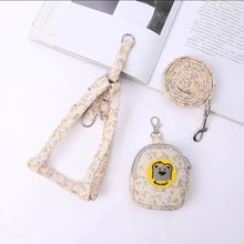 Floral Pet Harness & Leash Set - Adjustable Dog Backpack Chest Vest - Small Medium Cats Dogs