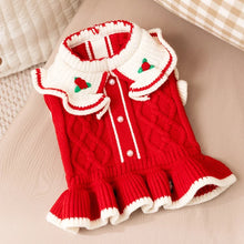 Winter Pet Dog Sweater - Luxury Knitted Princess Dress with Flower Print for Pets