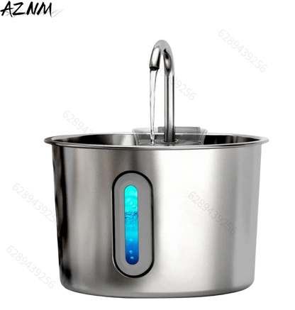 2.2L round Automatic Cat Water Fountain Stainless Steel Pet Water Feeder with Window for Dogs And Cats Pet Supplies