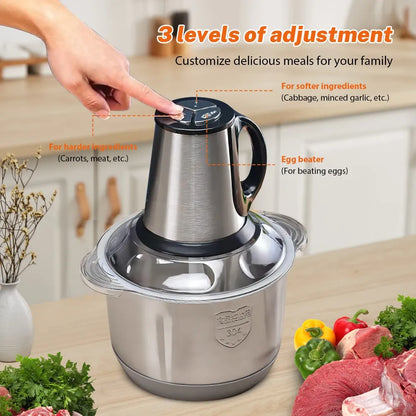 5L Electric Meat Grinders Food Crusher Stainless Steel Vegetable Slicer Processor Chopper Blenders for Home-cooked Dog Food