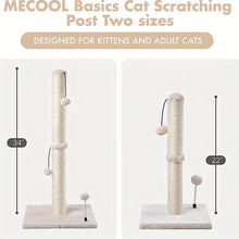 Sisal Cat Scratching Post for Indoor Cats 34-Inch – Heavy-Duty Scratching Pole with Hanging Ball