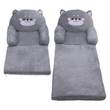 UK Kids Sofa Easy To Clean Soft Breathable Toddler Chair Stable Backrest Cartoon Gray Dog  Wide Handle for Relaxing