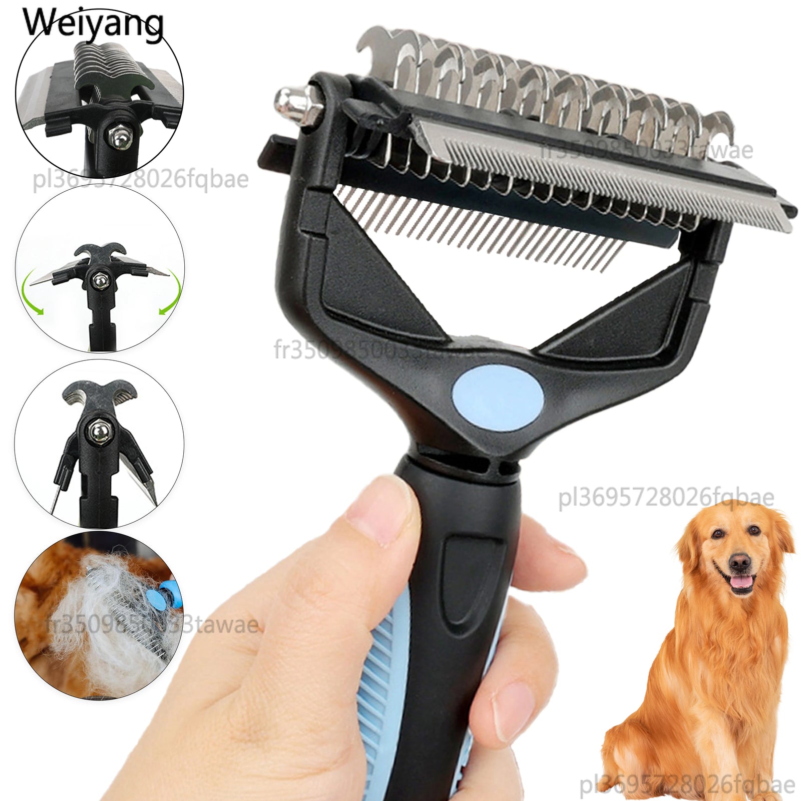 Pet Deshedding Brush 3-in-1 – Fur Remover, Knot Cutter & Grooming Comb for Dogs and Cats