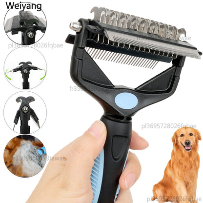 3 In 1 Pet Deshedding Brush Dog Cat Fur Knot Cutter Grooming Comb Hair Remover Shedding Supplies