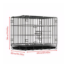 Double Door Dog Crate - Pet Kennel with Plastic Tray & Puppy Divider