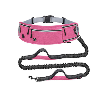 Waist Dog Hands Free Dogs Leash, Waist Running Leash with Zipper, Walking Pouch for Dog Walking, Reflective Dual Padded Handles