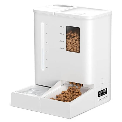 Automatic Cat Feeders, 4L Cat Water Dispenser, 2 in 1 Timed Dog Feeders, Automatic Pet Feeder and Waterer with 10s Voice Record