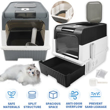 Cat Litter Box Hooded Cat Box Odor-Resistant Fully Enclosed Cat Toilet with Litter Scoop for Home Pets Supplies
