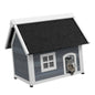 Grey Pet Beds Furniture Outdoor Wooden Cat House with Elevated Feet Openable Roof and Three Doors for Outside Cat Shelter