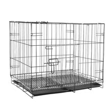 Double Door Dog Crate - Pet Kennel with Plastic Tray & Puppy Divider