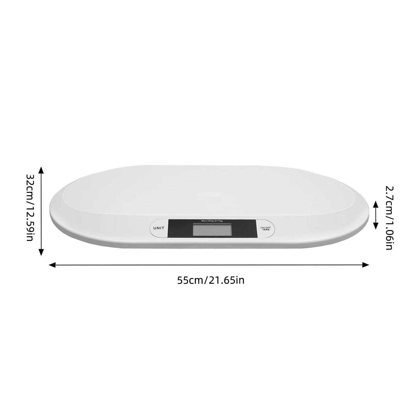 Precise Items Weighing Scale, 20kg Weight Capacity Cats Scale, Dog, Baby Weighing, Tare Function LCD Display