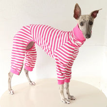 Striped Cotton Dog Pajamas - Italian Greyhound & Whippet Soft Breathable Stretch Sleepwear