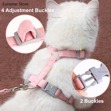 Soft Suede Cat Harness & Leash Set – Escape-Proof Vest Harness for Small & Medium Cats, Kittens & Puppies