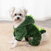Halloween Dog Clothes - Funny Dinosaur Fleece Hoodie Costume for Small Dogs & Cats