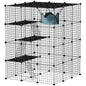 Pawhut Large Indoor Cat Cage with 4 Levels 105X105X140 Cm, Black