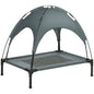 Raised Dog Bed Waterproof Elevated Pet Cot with Breathable Mesh UV Protection Canopy Grey, for Medium Dogs, 76 x 61 x 73cm