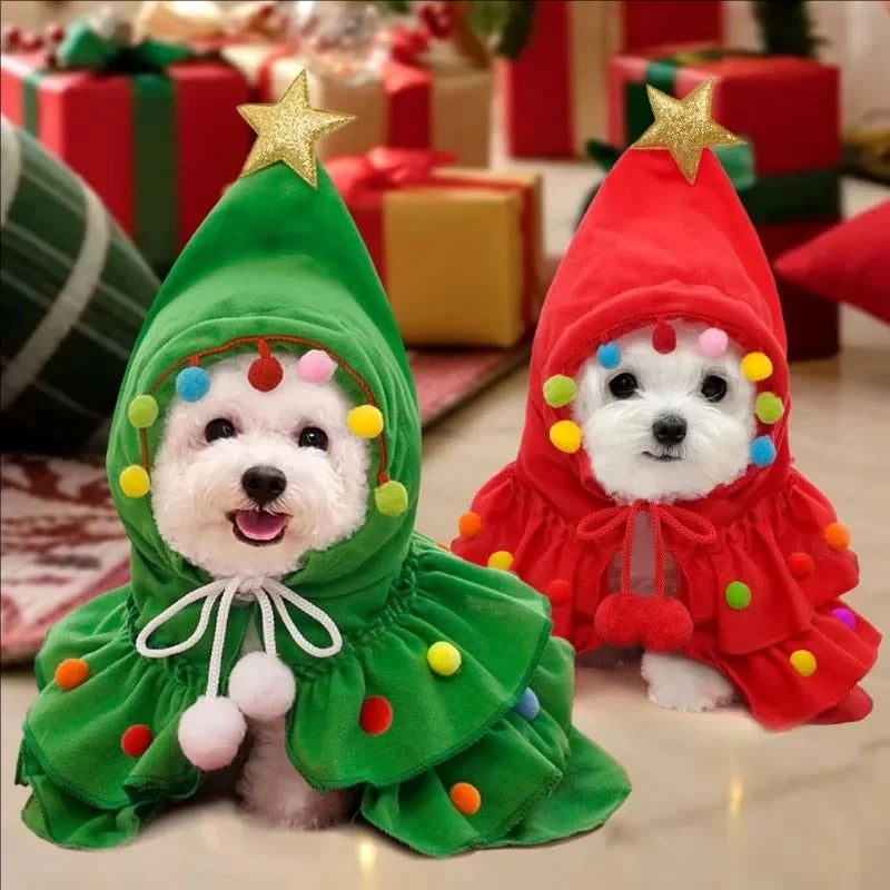 Christmas Dog Cloak - Santa Cape Cosplay Costume for Puppy Cat Festival Party Wear